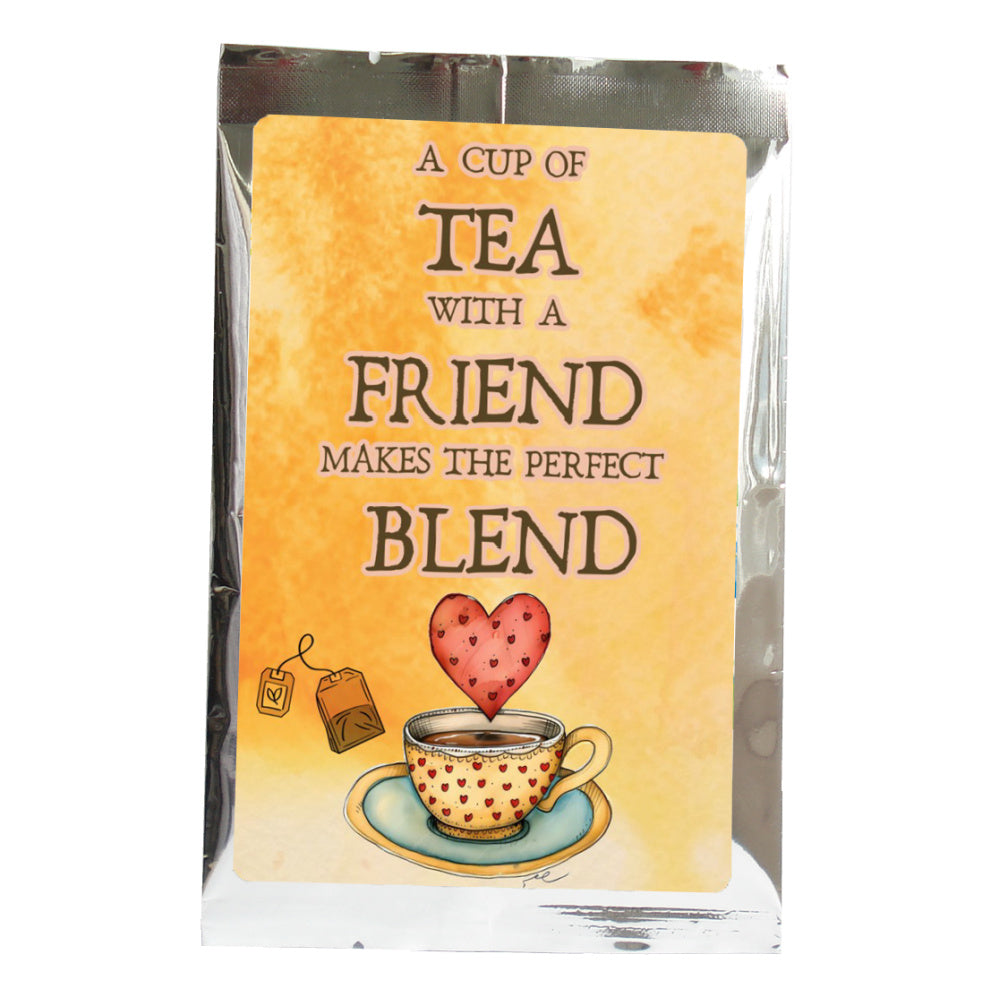 Tea Greeting Card: A cup of Tea with a Friend makes the perfect blend.